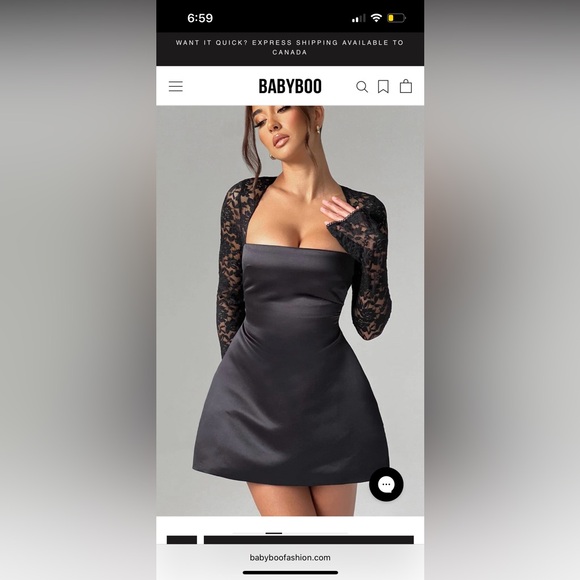 babyboo Dresses & Skirts - Chic Black Satin Lace Dress